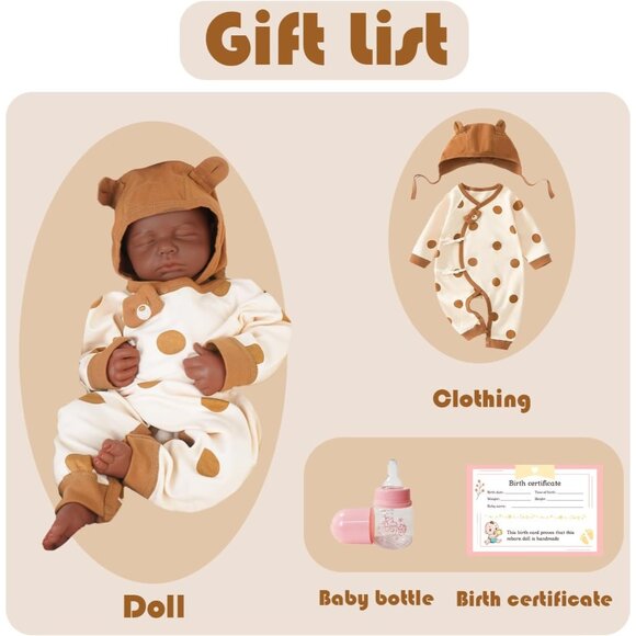19.3in Full Silicone Not Vinyl Reborn tan Baby Boy Dolls Lifelike Reborn Baby - Picture 6 of 6